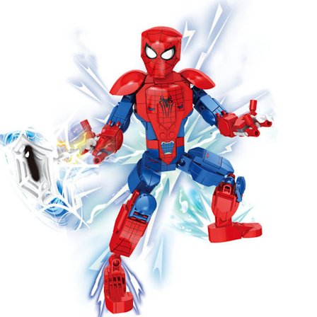 Marvel Spider-Man Figur Superhjälte Leksak, Byggsats med Rörlig Actionfigur, Present för Pojkar och Flickor över 8 år