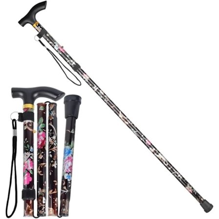 Kävelysauva, kokoontaitettavat kävelysauvat, kannettavat kävelysauvat vaellukseen, vuorikiipeilyyn, vanhuksille (säädettävä 84 cm - 95 cm)