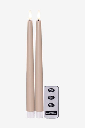 Star Trading - 2-p Flamme Slim 28cm - Beige - Kynttilät - - Homeroom