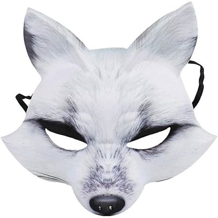 Fox- Shape Half Mask Animal Cosplay Kostym Halv Face Cat Masks för Halloween Carnival Masquerade