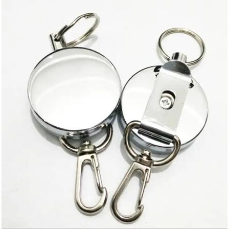 1 STK Kvinnor Män Kort Märke Hållare Rullar Klämmor Nyckelring Metall Indragbar Pull Badge Rulle ID Lanyard Namn Kort Clip E