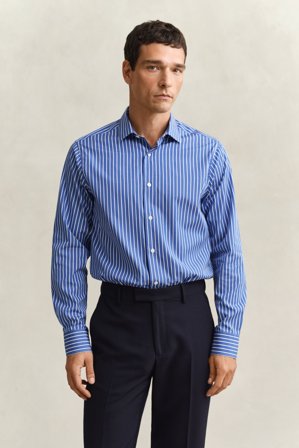 GANT Herren Anzughemd aus Popeline (L) Blau