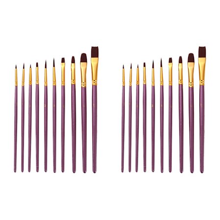 Sett med malepensel, 20 stk Nylonhår Artist Akrylmaling