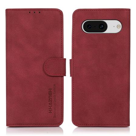 SKALO Google Pixel 8 KHAZNEH Lompakkokotelo PU-nahasta - Punaine Red