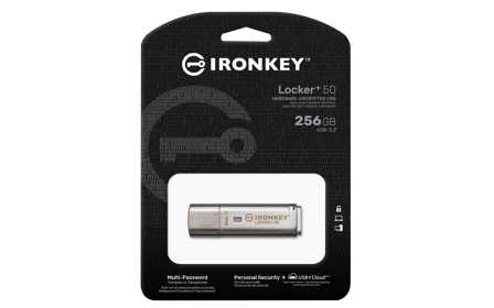 Kingston IronKey Locker+ 50 - USB-flashstasjon - 256 GB - TAA-samsvar