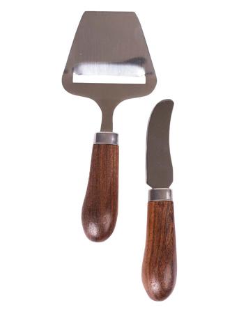 Astrid Osthyvel Och Smörkniv, Brun Home Tableware Cutlery Butter Knives Monivärinen/Kuvioitu Sagaform