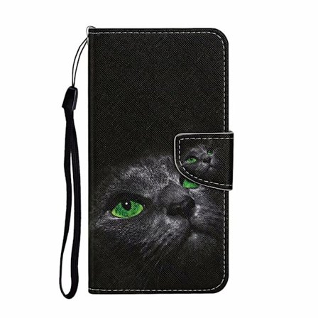 Etui til iPhone 15 Svart Katt Malt 3D Preget Lommebok med Kortholder Flip Lommebok med Kortholder