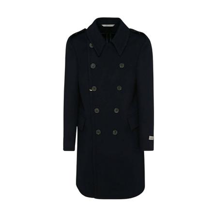 Canali Double-Breasted Coats Blå, Herre Uldfrakker
