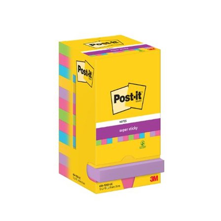 POST-IT Notes SuperSticky 76x76mm Rainbow 12/fp - Lyreco - Kontorsmaterial - Notes och Post-It - Notes - Extra sticky