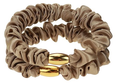 Senze Satin Elastikker Beige, Hår, Hårpynt, Hårelastikker