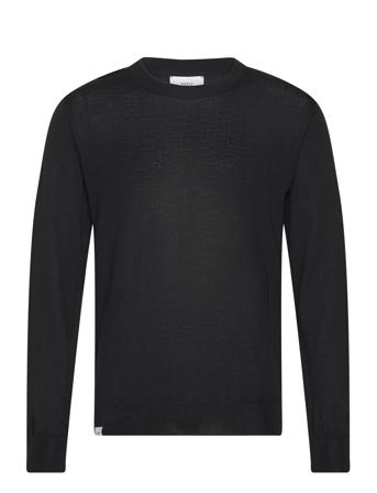 Merino Knit Strikkegenser M. Rund Krage Svart Makia*Betinget Tilbud