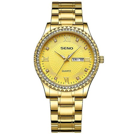 Rosegullklokke Vanntett Mote Par Klokke Dobbel Kalender Kvartsklokke