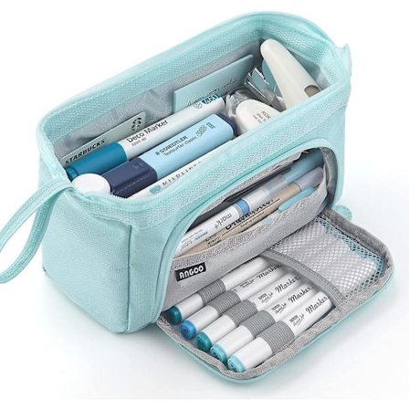 Pencil Case Large Capacity Pencil Pouch Handheld Pen Bag Cosmetic Portable Gift For Office School Teen Girl Boy Men Women Adult (blue)