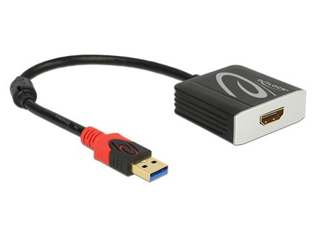 Delock Adapter USB 3.0 Type-A male > HDMI female - ekstern videoadapter - svart
