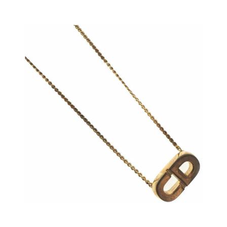 Dior Vintage, Pre-owned CD Necklace Geel, Dames, Maat:ONE Size
