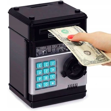 Electronic Piggy Bank for Kids: ATM Savings Bank with Secure PIN Code and Coin Reader