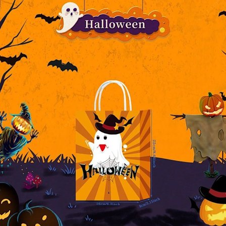 20 stk Halloween søte spøkelse gavepapirposer, dagsfest shopping gavepapirposer, smykker vesker Stil 9