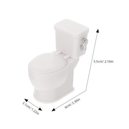 Dukkehustøilet Mini Spylbar Toalett Leke Dukkehustøilet Miniatyr Bad Toalett (FMY)