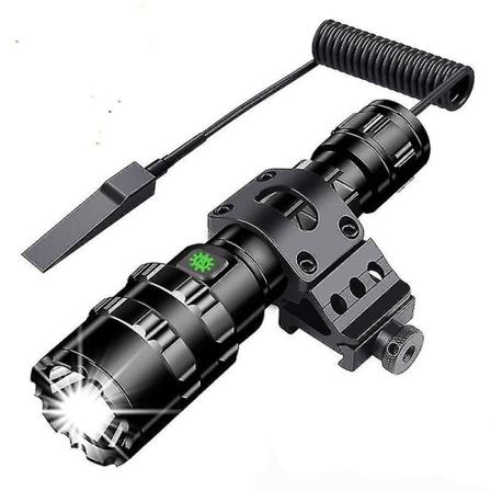 Tactical Torch 3000 Lumens Super Bright L2 Led Lommelygte Usb Genopladelig 5 lystilstande Picatinny Rail Mount og Push Switch til udendørs fiskeri [en