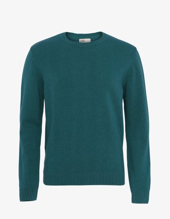 Classic Merino Wool Crew - Ocean Green L