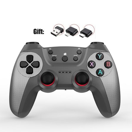 Grå VAORLO 2.4G Trådløs Spilcontroller Joystick til PS3 Slim, Smartphone, Tablet PC, Smart TV Box Vital Sundheds- og Sikkerhedsartikler