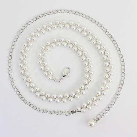 Elegant mode pärla midjekedja dam tunn midjeband Klänning S