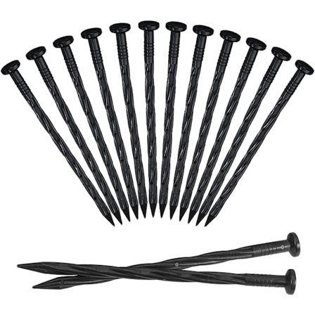 Gräskantsspik, tomatstake, 25 stycken trädgårdsankare i plast, markspik kompatibel med tält, spiralformade trädgårdsspikar kompatibla med trottoarkant