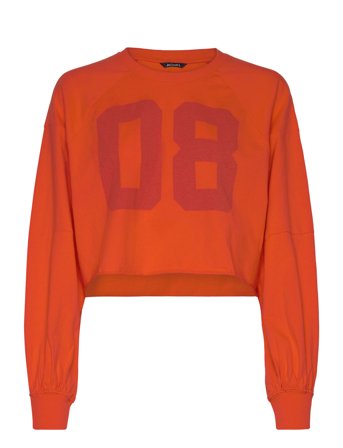 Monki Cropped Long-Sleeved T-Shirt - Orange - L