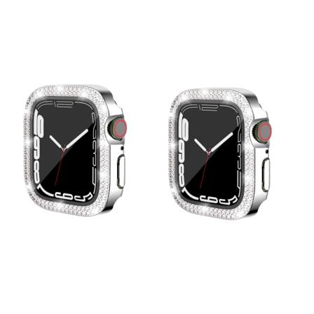 2-Pakke etui med skærmbeskytter til Apple Watch iWatch 3 sølv 40 mm