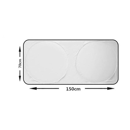 Sammenleggbar Anti-UV Solskjerm for Frontrute 150 x 70 cm, Universell Bil Solskjerm