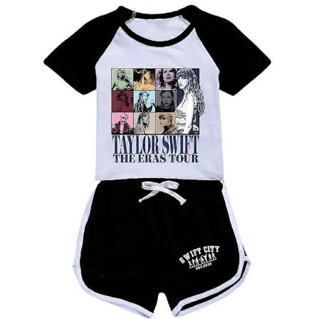 11-16 År Barn Ungdom Gutter Jenter Taylor Swift Trykt T-skjorte + Shorts Sommer Loungewear Sportsantrekk Sett Gave -NMAOV