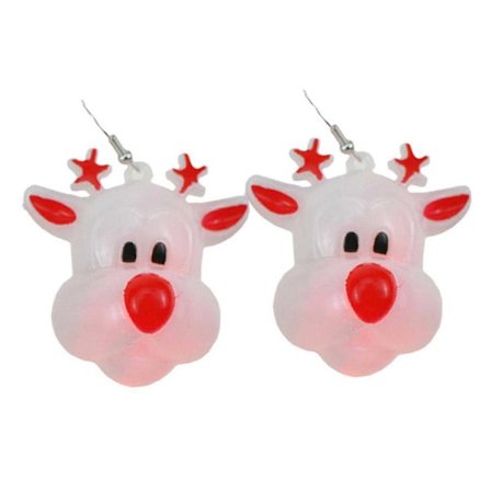 Jul LED-blixt örhängen Glödande örhängen WHITE DEER HEAD