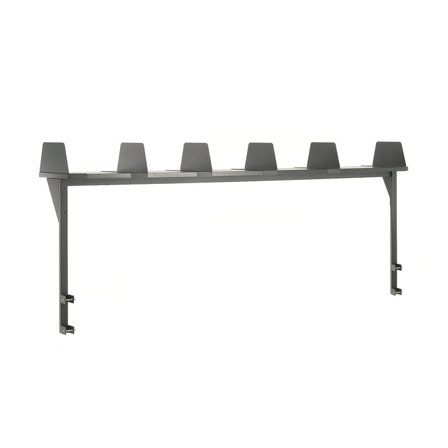 Półka górna CARGO, 2400x300 mm, 6 przegródek, szary