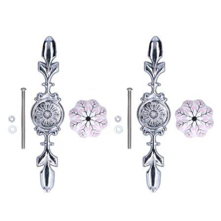 2 stk. Keramiske skaphåndtak Håndmalte moderne blomstermønsterknotter