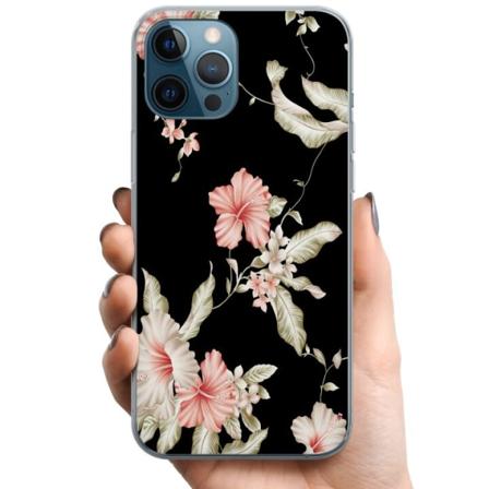 Apple iPhone 12 Pro TPU Matkapuhelimen kuori Kukkakuvio Musta