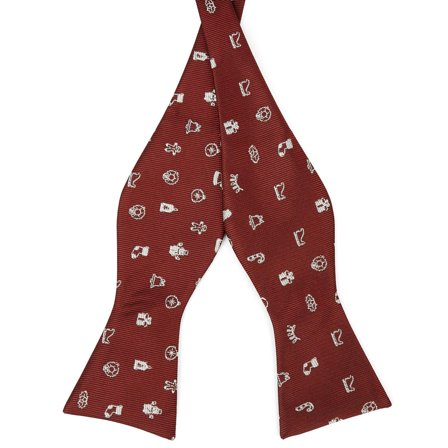 Burgundowo-biała bożonarodzeniowa muszka do samodzielnego zawiązania dla mężczyzn - Muszki do samodzielnego wiązania