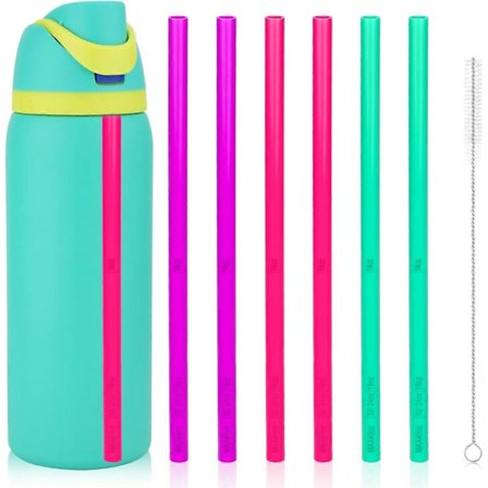 6 stk. erstatningssugerør for Owala FreeSip 24 oz 32 oz, med børste, plast