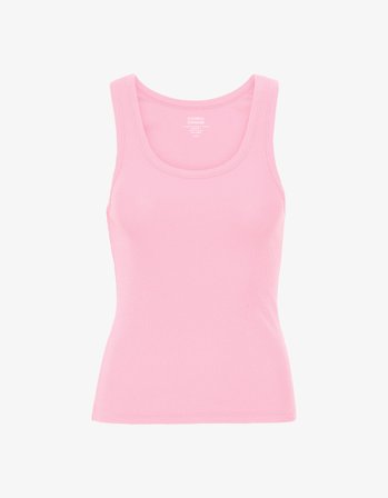 Women Organic Rib Tank Top - Flamingo Pink - L