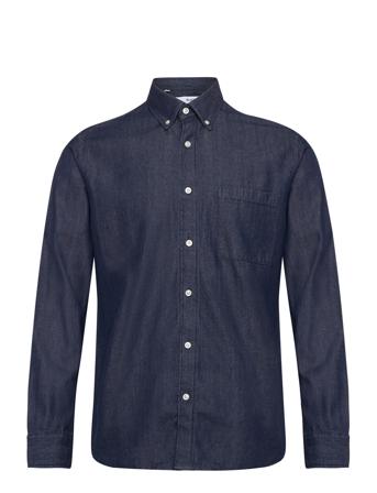 Slhregrick-Denim-New Shirt Ls Noos Shirts Denim Shirts Blå Selected Homme*Betinget Tilbud