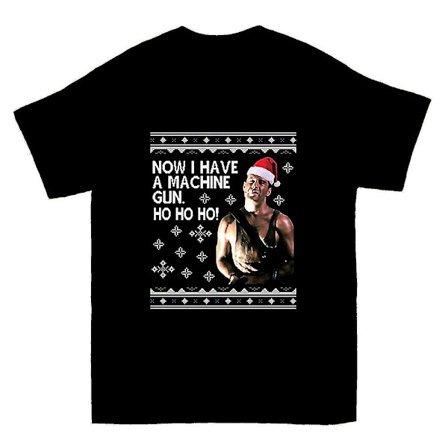 Die Hard Ho Ho Ho Machine Gun Julstickad T-shirt