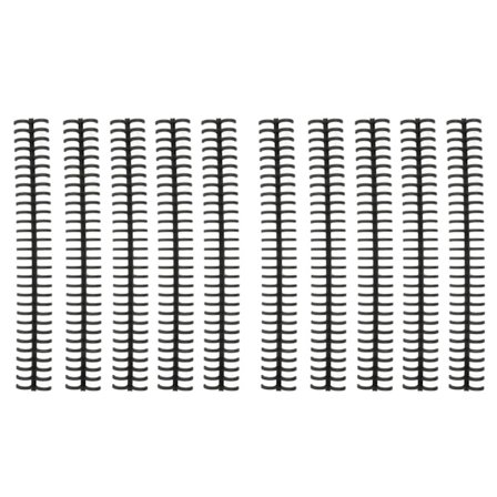 10-pakning plastinnbindingsspiraler 30 hull løst blad 1/2 tomme diameter svart