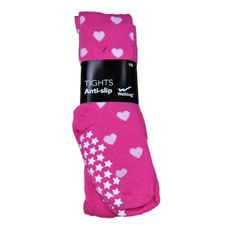 Strumpbyxa antihalk rosa med hjärtan 74 cl