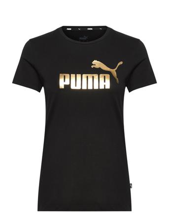 Ess+ Metallic Logo Tee T-shirt Top Sort PUMA