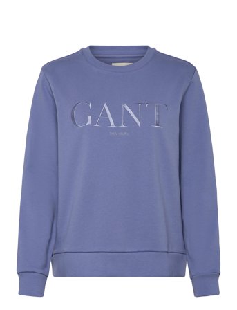 GANT Tonal Graphic C-Neck Sweat - Blue - S