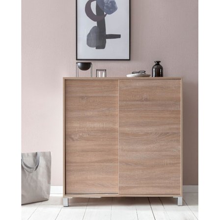 Rootz Skoskab træ Sonoma 100x108x37,5 cm hyldehøj Design skohylde Stort 20 par sko Skohylde gang - Skoopbevaringspladsbesparende - Skoopbevaringsrum m