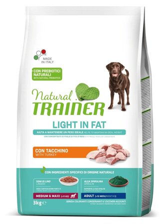 Natural Trainer Light In Fat Crocchette Tacchino Per Cani Adulti