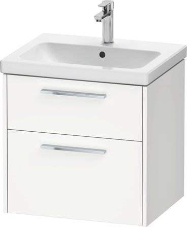 Duravit D-Code Tvättställsskåp 2 lådor Mattvit, krom, Badrum