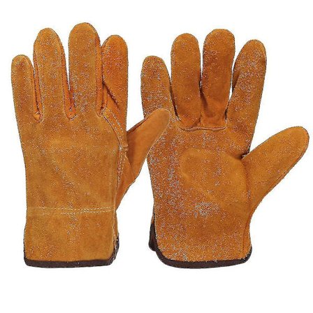 Lyhyet täysnahkaiset hitsauskäsineet, kestävät lämmöneristys- ja työsuojakäsineet hitsaajille