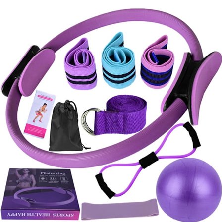 Pilates Kit Pilates Essential Kit för Kvinnor Pilates Ringar Boll Set Motståndsband Mer för Hemmaträning