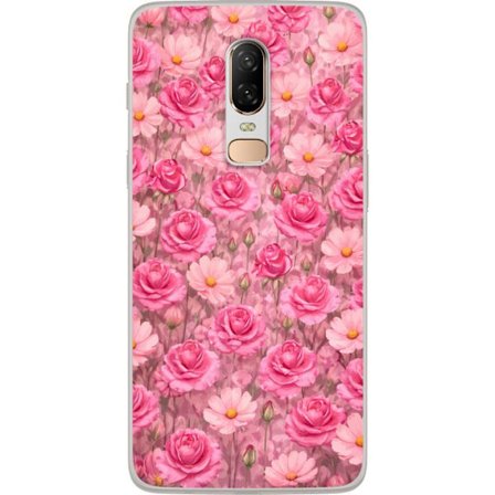 Kompatibelt Mobildeksel til OnePlus 6 Petal Reverie Blush Rose
